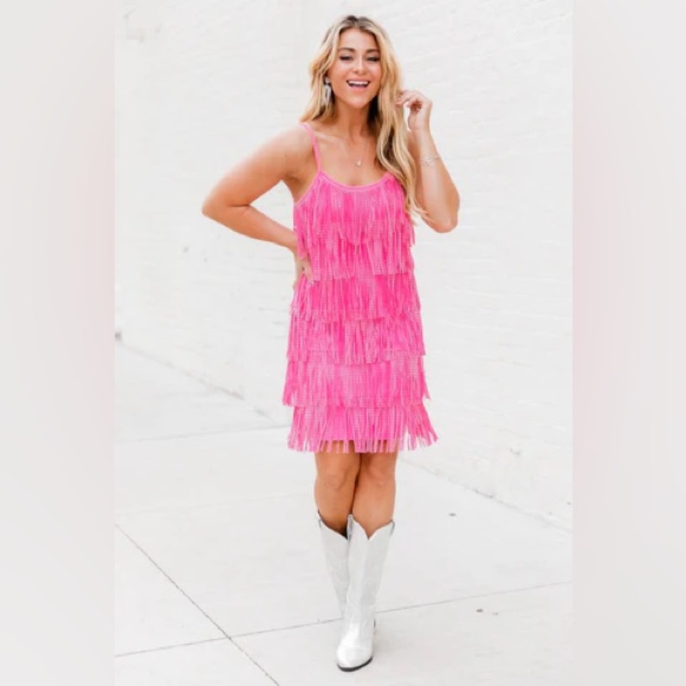 Pink fringe | mini | Pink Lily | size M | never worn
